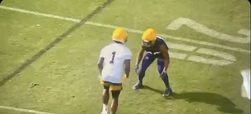 WR Ja'Marr Chase and CB Derek Stingley Jr. at a LSU practice