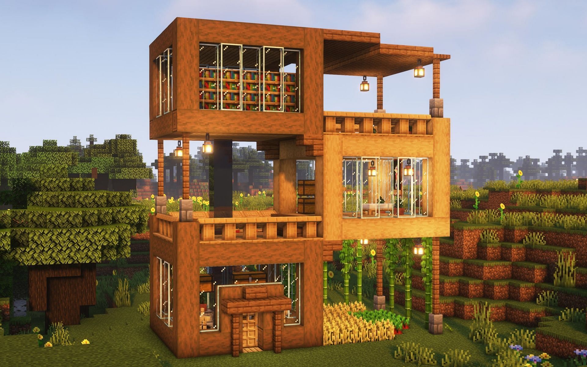 The two-story survival house (Image via u/lexbuilds Reddit)