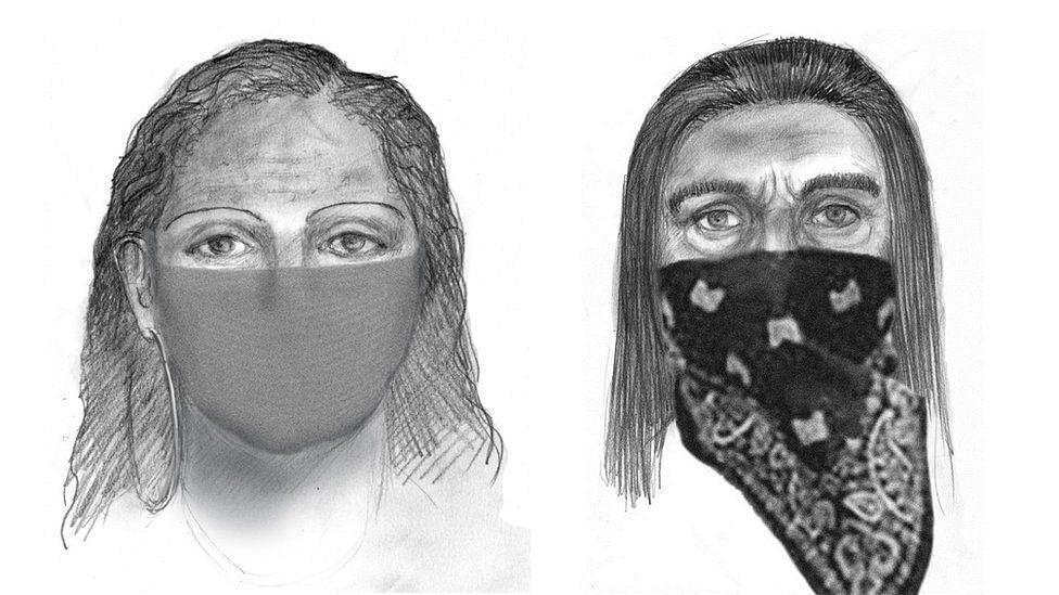 The FBI made two sketches of Sherri Papini&#039;s alleged abductors (Images via Paula Neal Mooney/Twitter)