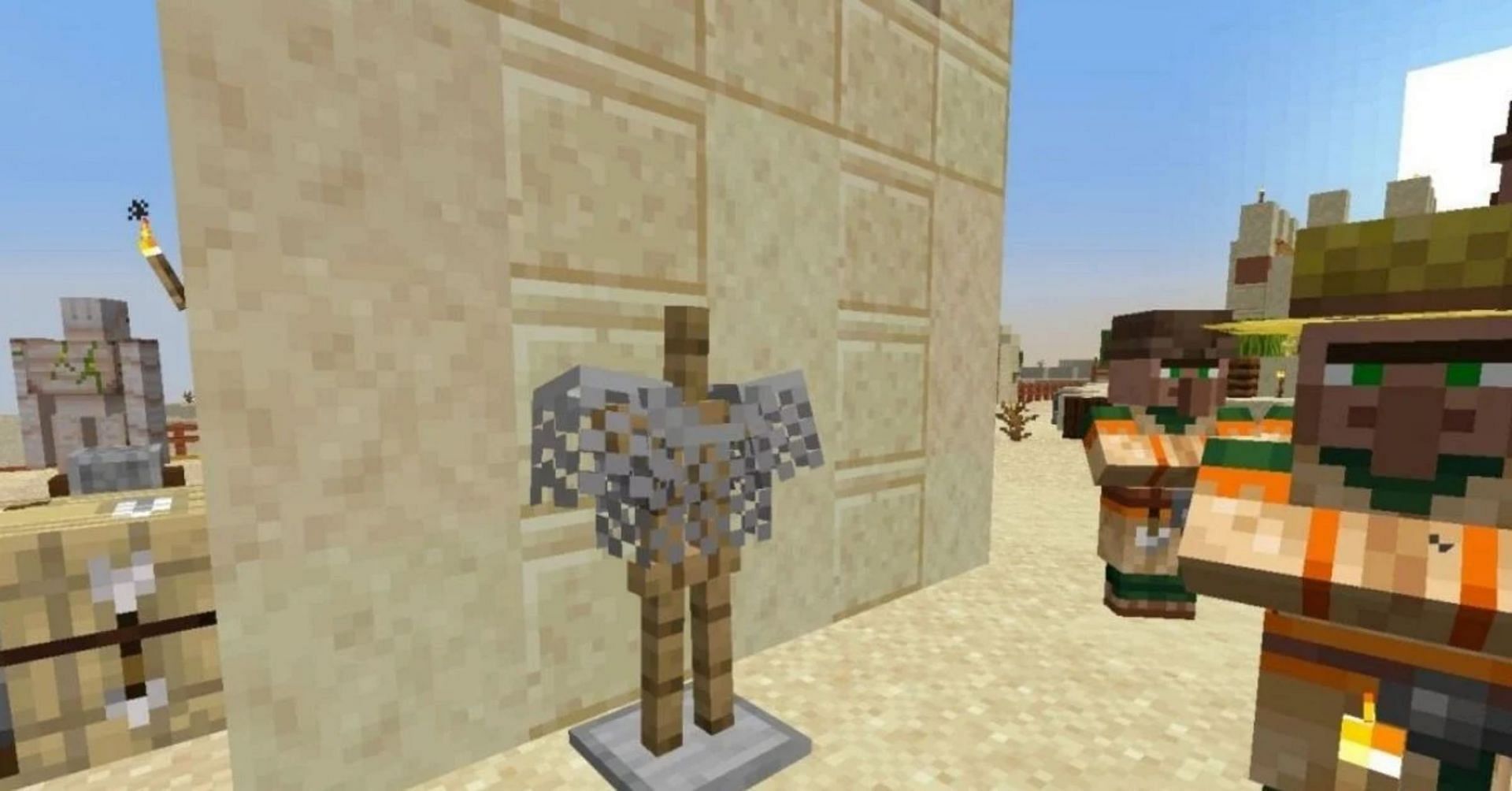 Chainmail rests on a nearby armor rack (Image via Mojang)