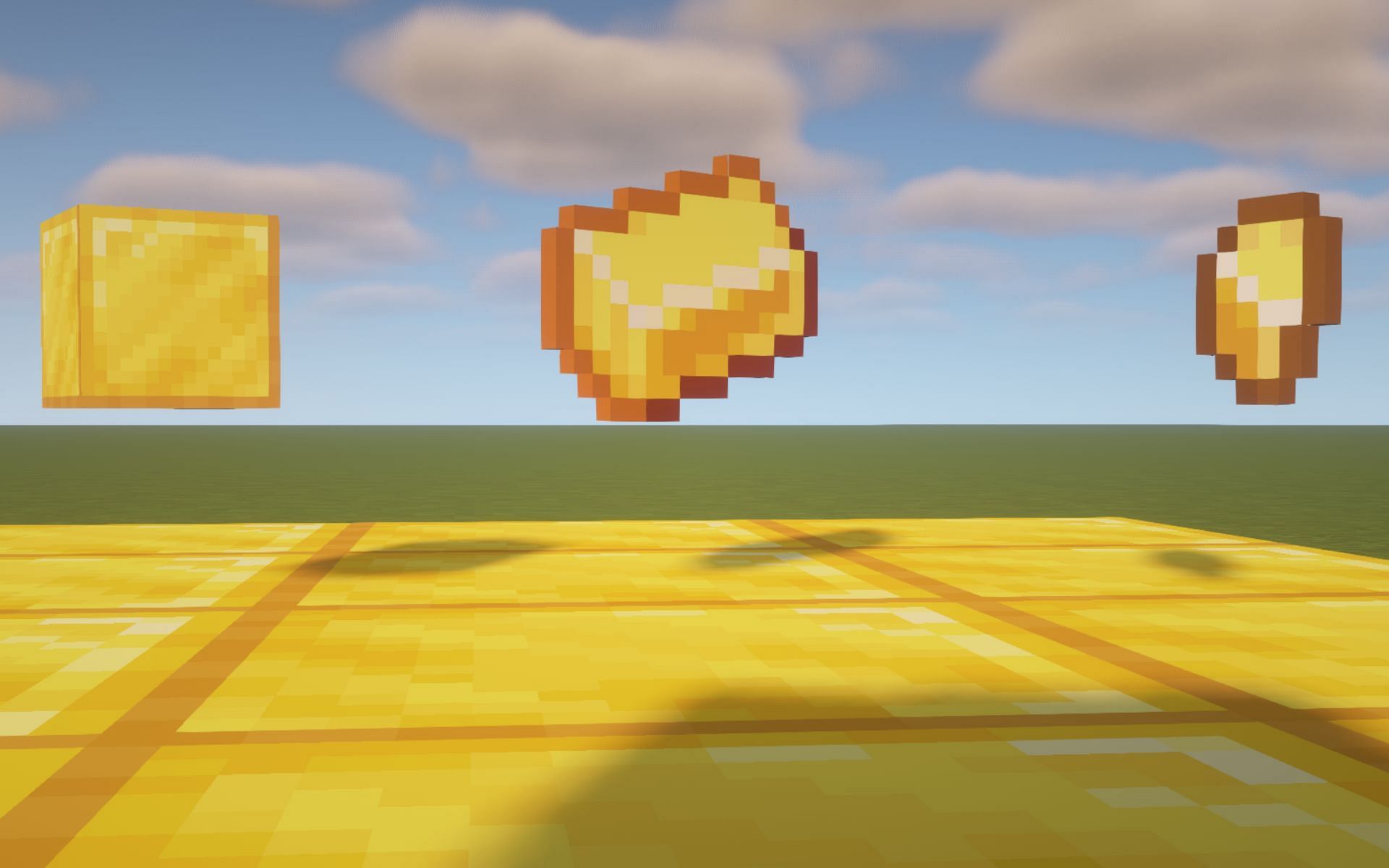 All types of gold items (image via Minecraft)