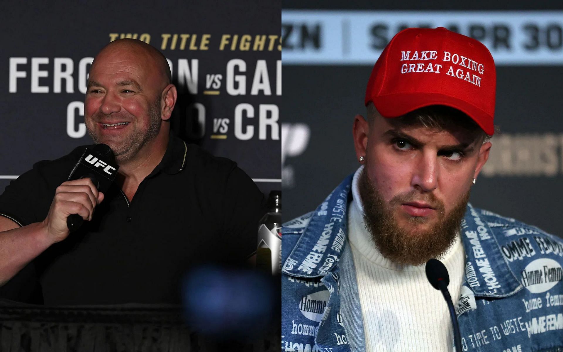 Dana White (Left) and Jake Paul (Right) (Images courtesy of Getty)
