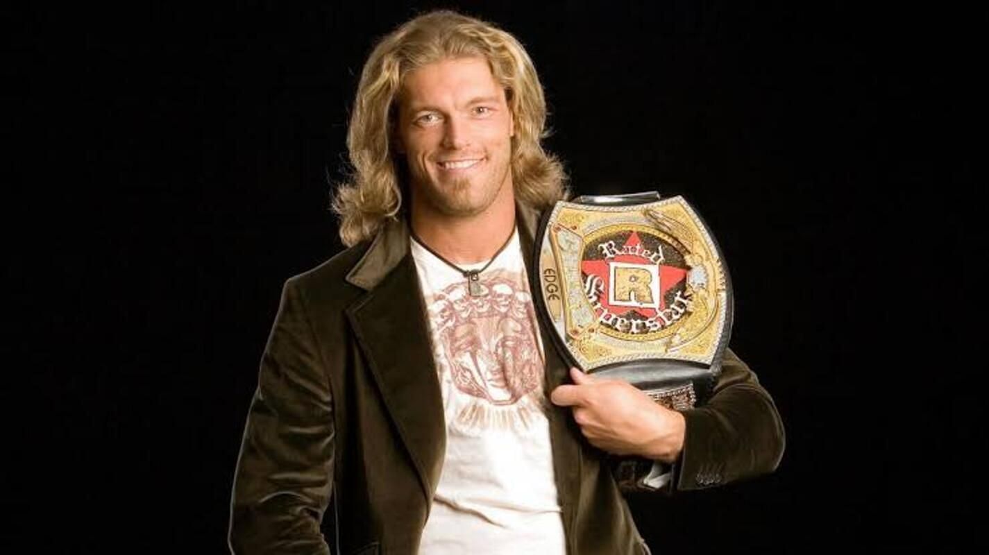 Edge with his Rated-R spinner belt.