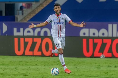 ATK Mohun Bagan's Manvir Singh celebrates after scoring a goal (Image Courtesy: ISL)