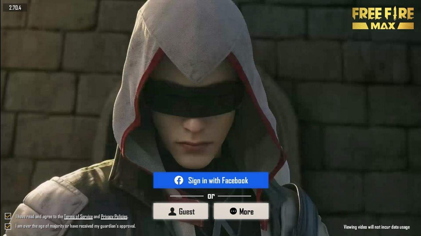 The Sign in with Facebook option (Image via Garena)