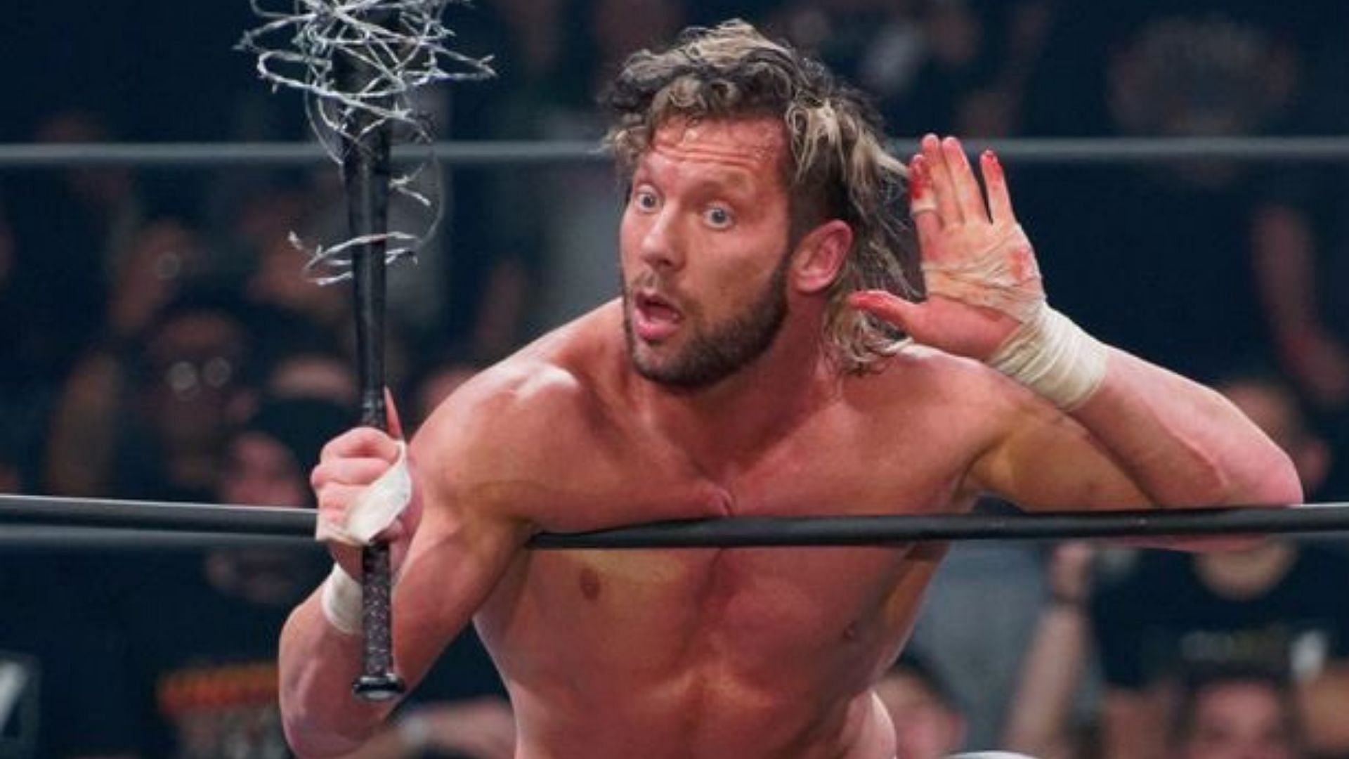 Kenny Omega performing at AEW Full Gear 2019