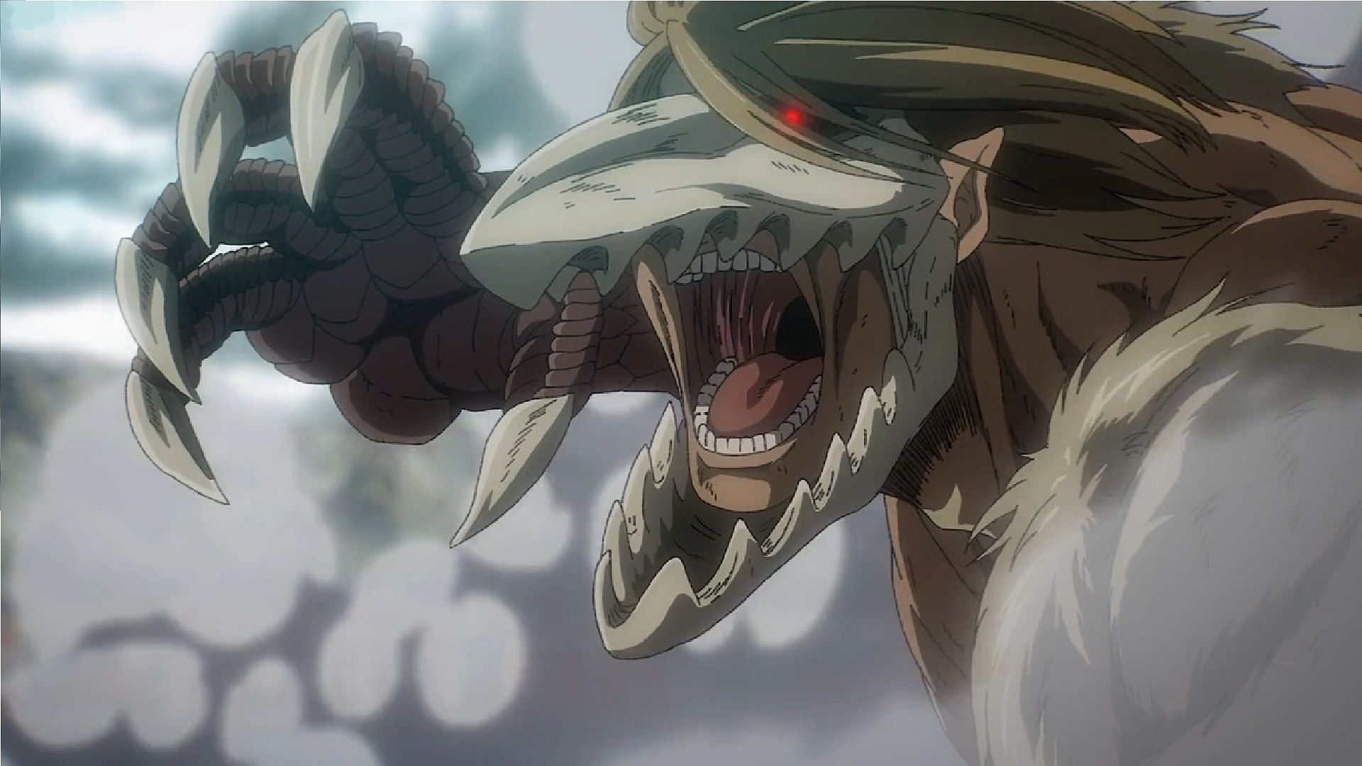 Falco&#039;s Jaw Titan in Attack on Titan (Image via Studio MAPPA)