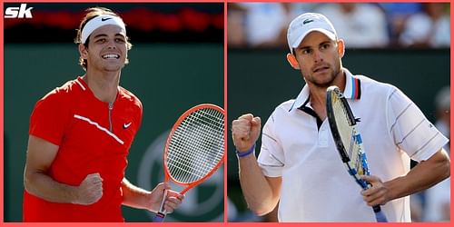 Taylor Fritz (left) and Andy Roddick (right)