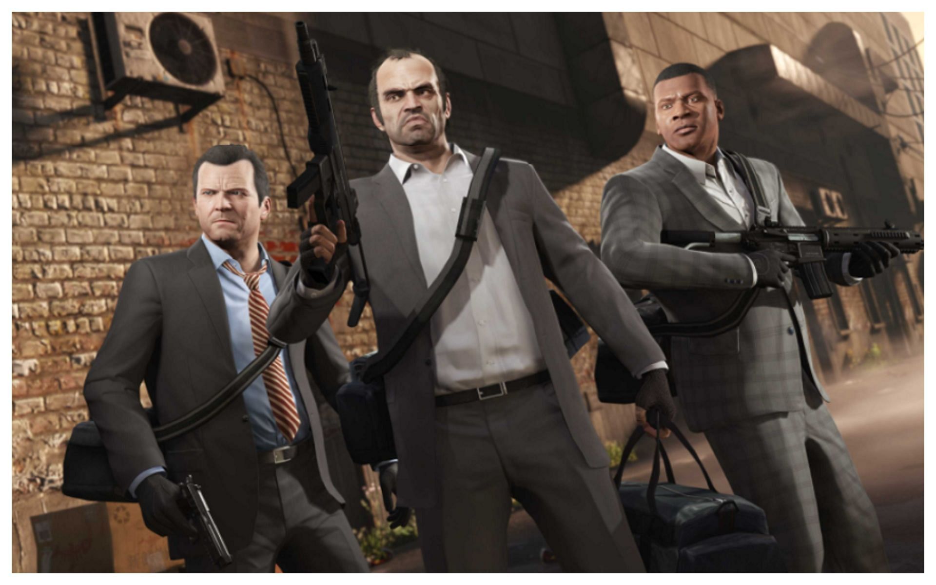 The GTA 5 Expanded &amp; Enhanced protagonists (Image via Rockstar Games)