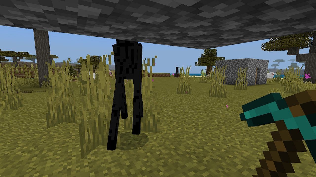 Users can avoid Endermen by hiding in spaces that are less than two blocks high (Image via Minecraft)