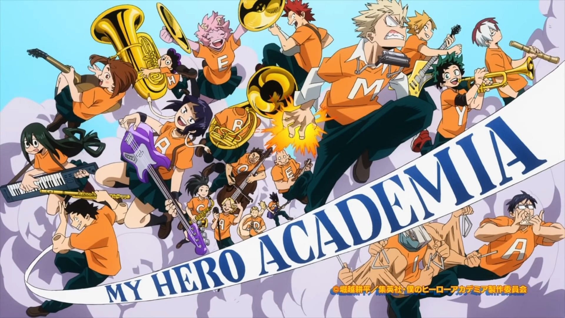 The U-A Band from My Hero Academia, which has an iconic song (Image via Studio Bones)