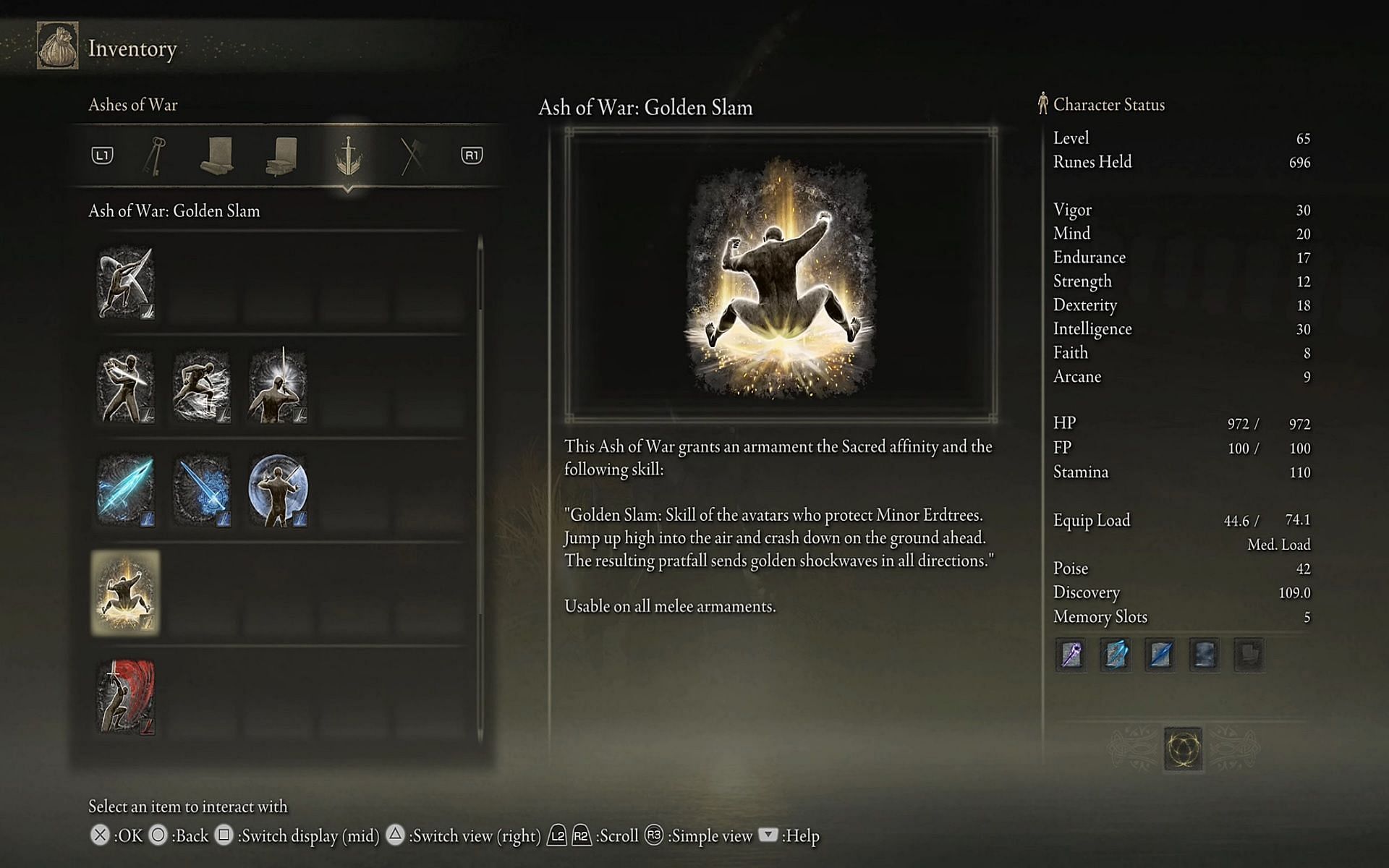 The Ash of War: Golden Slam (Image via EternityInGaming/YouTube)