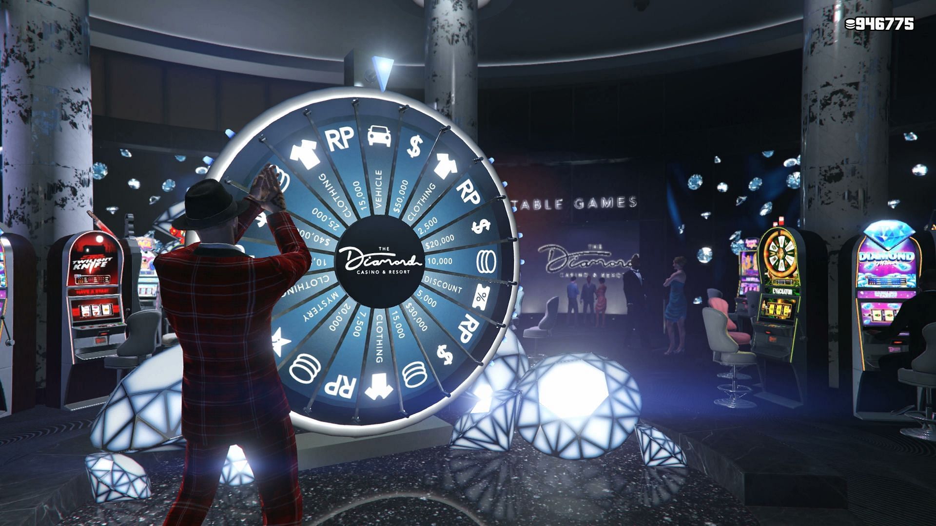 Пример игрока, крутящего Lucky Wheel в GTA Online (изображение Rockstar Games)