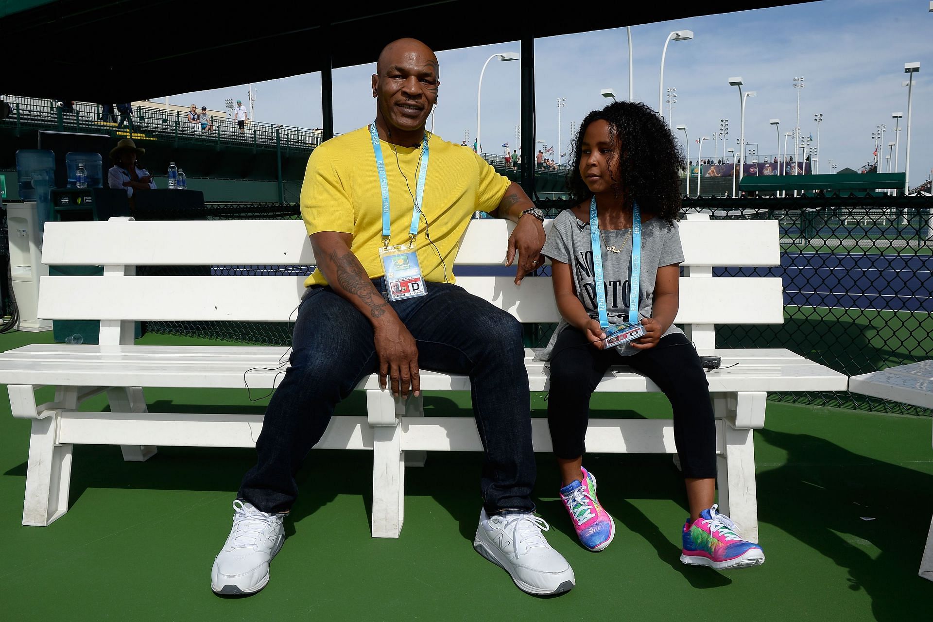 Mike Tyson with his daughter Milan at the 2016 BNP Paribas Open
