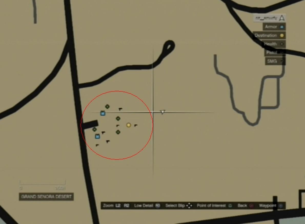 Approximate boundaries for the Industrial Plant job (Image via GTA Wiki)