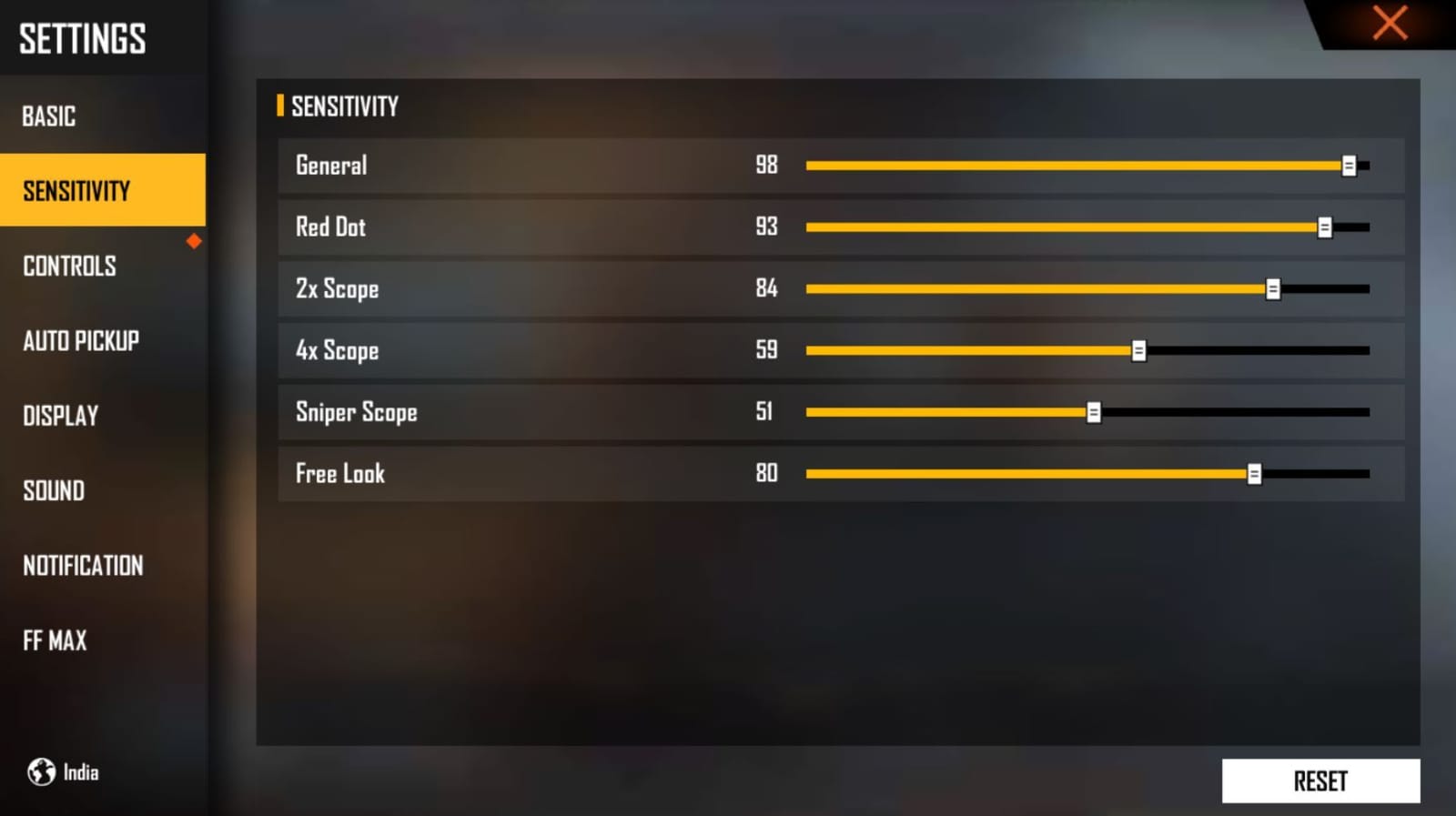 free fire max samsung a23 sensitivity