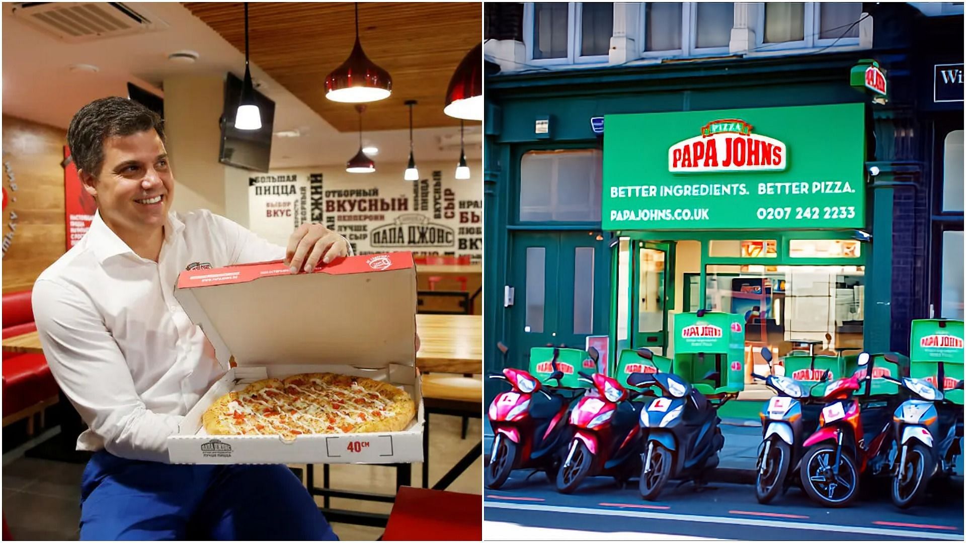 Christopher Wynne refuses to shut down 190 Papa John&#039;s outlets in Russia (Images via Reuters and Getty Images)