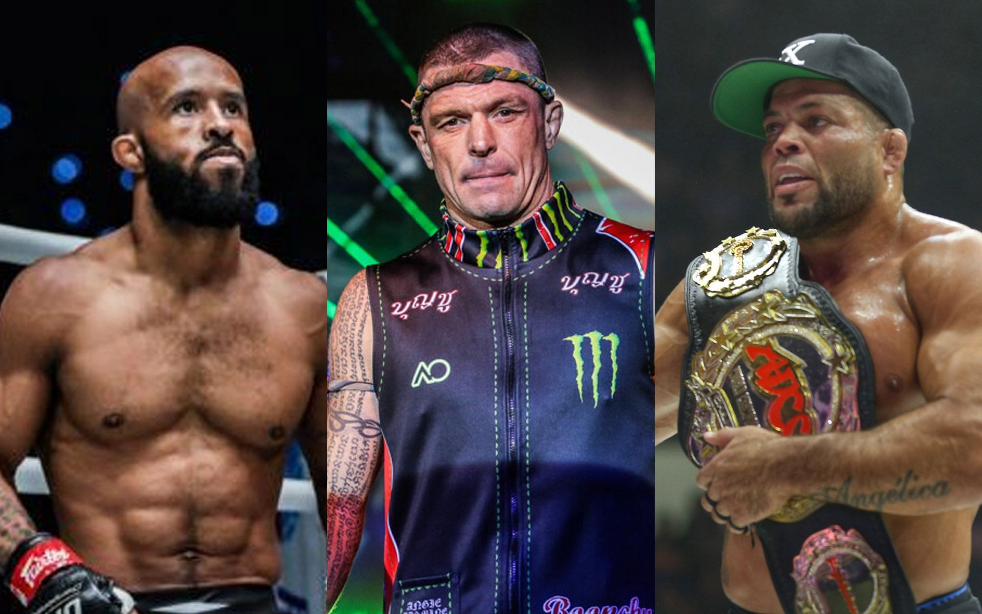 Demetrious Johnson (L) John Wayne Parr (C) and Andre Galvao (R) are legends of their respective sports. | [Photos: ONE Championship]