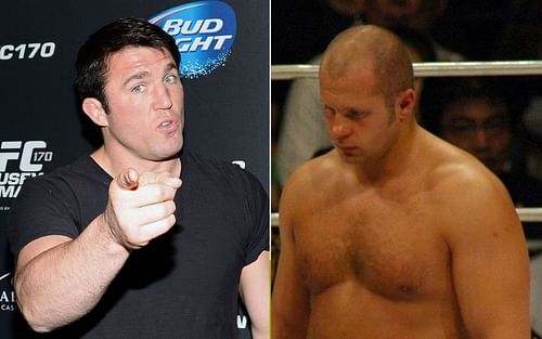 Chael Sonnen [left], Fedor Emelianenko [right]