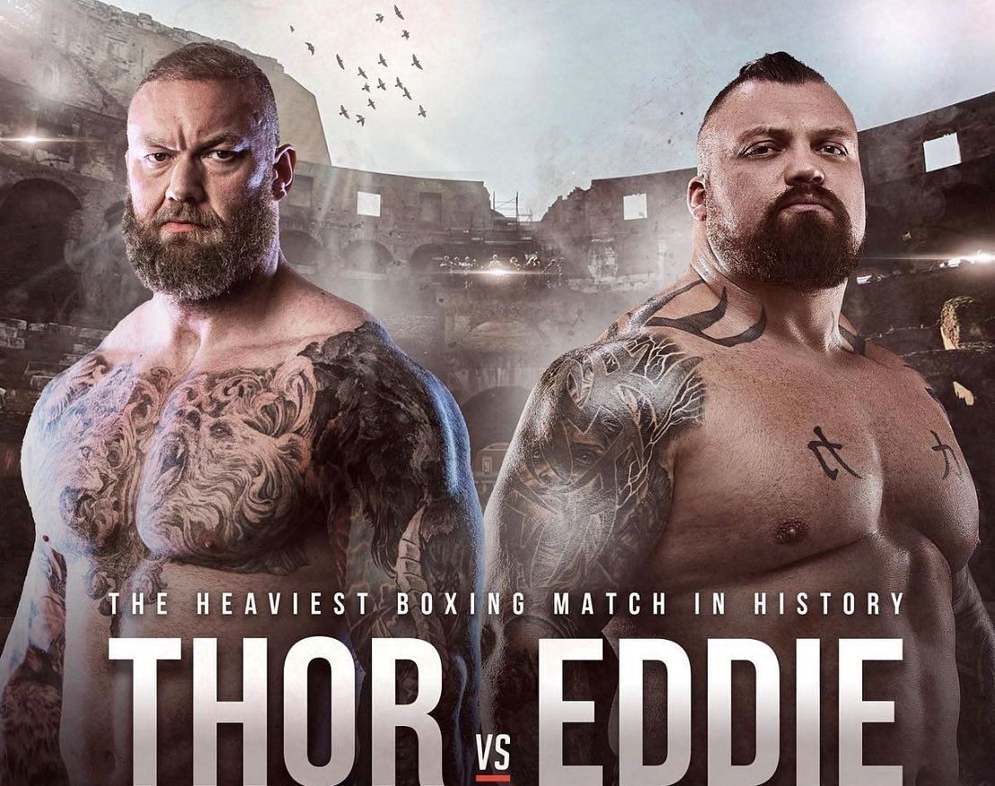 Thor Bj&ouml;rnsson vs. Eddie Hall poster [Image via @fightlounge_ on Twitter]