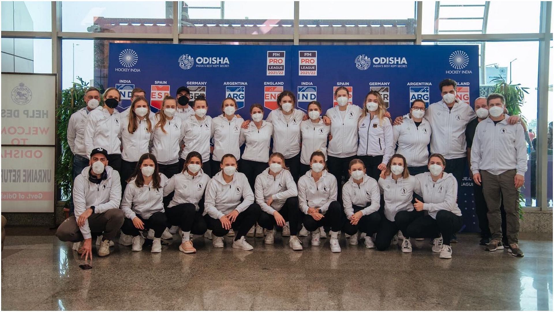 German women&#039;s hockey team arrived in Bhubaneswar (Pic Credit: Hockey India)