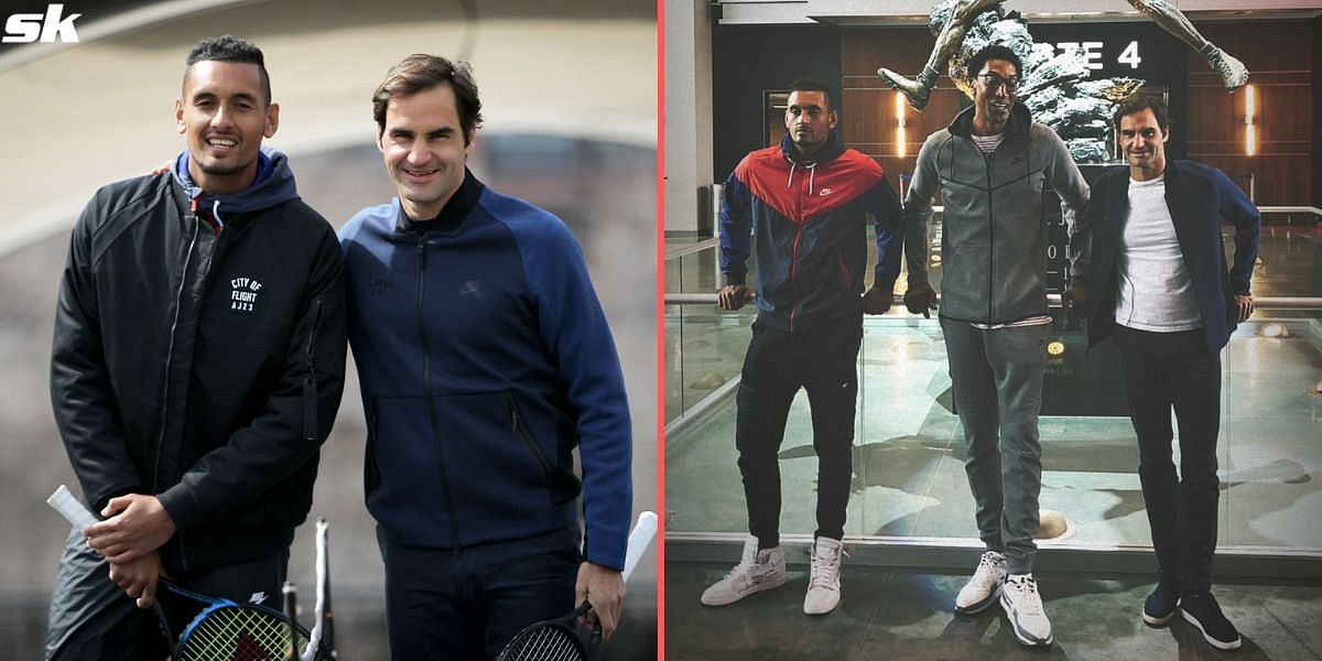 Nick Kyrgios shared throwback pictures with Roger Federer from the 2018 Laver Cup in Chicago