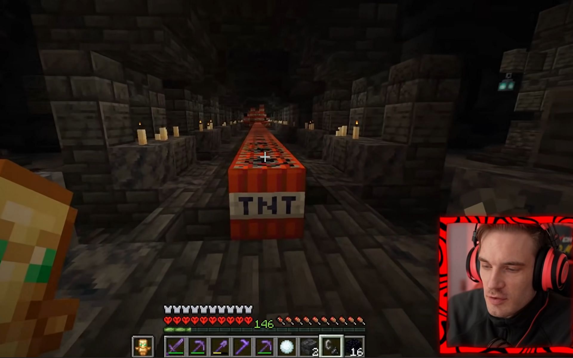 Blowing up an Ancient City with TNT (Image via PewDiePie YouTube)