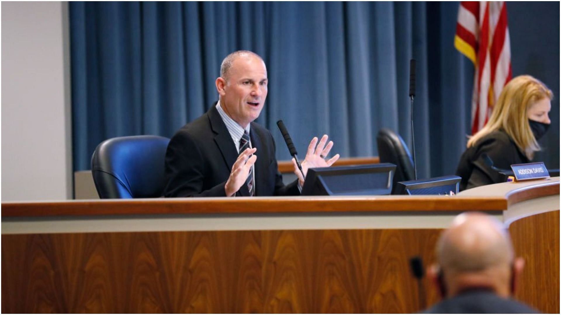 Addison Davis has recently answered Ron DeSantis&#039; comments (Image via Octavio Jones/Getty Images)