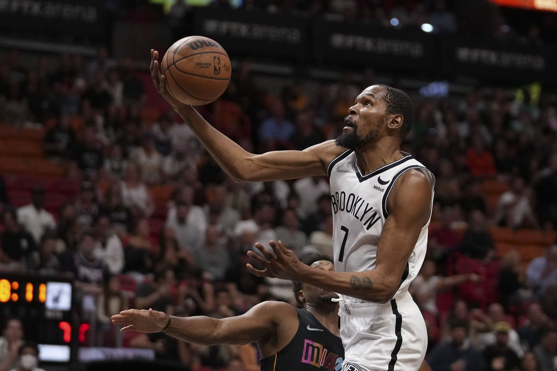 Brooklyn Nets star Durant in action during a game