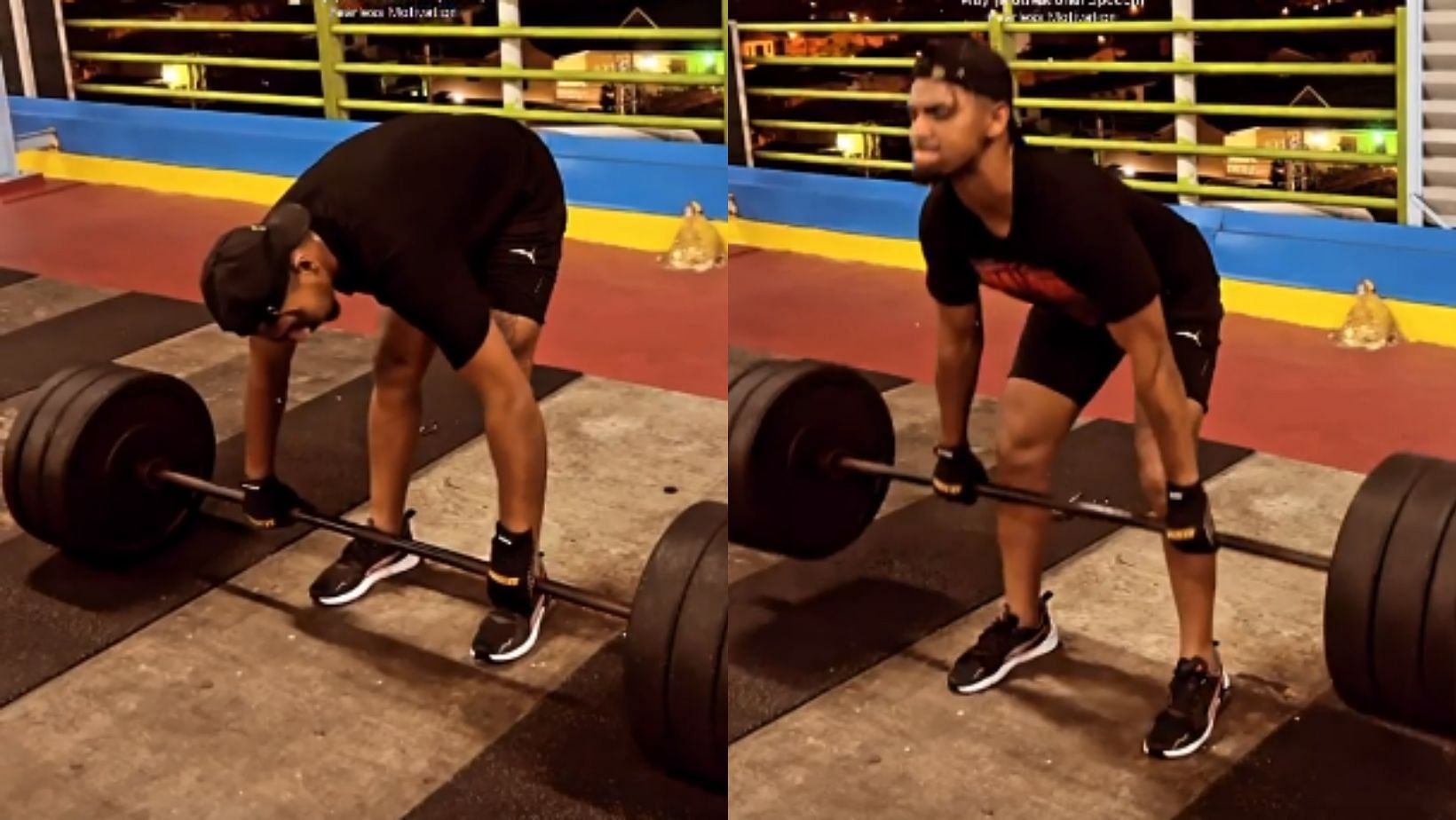 Nicholas Pooran performing a Deadlift.