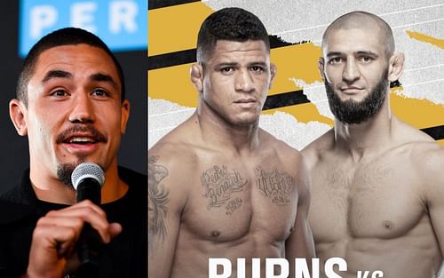 Robert Whittaker (Left) predicts Khamzat Chimaev vs. Gilbert Burns (Images courtesy of Getty and @ufc ig)