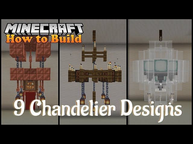 How To Build A Chandelier In Minecraft, How To Make A Easy Chandelier In Minecraft