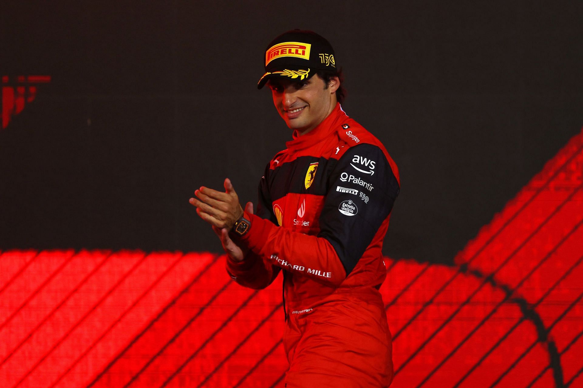 Carlos Sainz could be celebrating a new deal with Ferrari pretty soon (Photo by Lars Baron/Getty Images)
