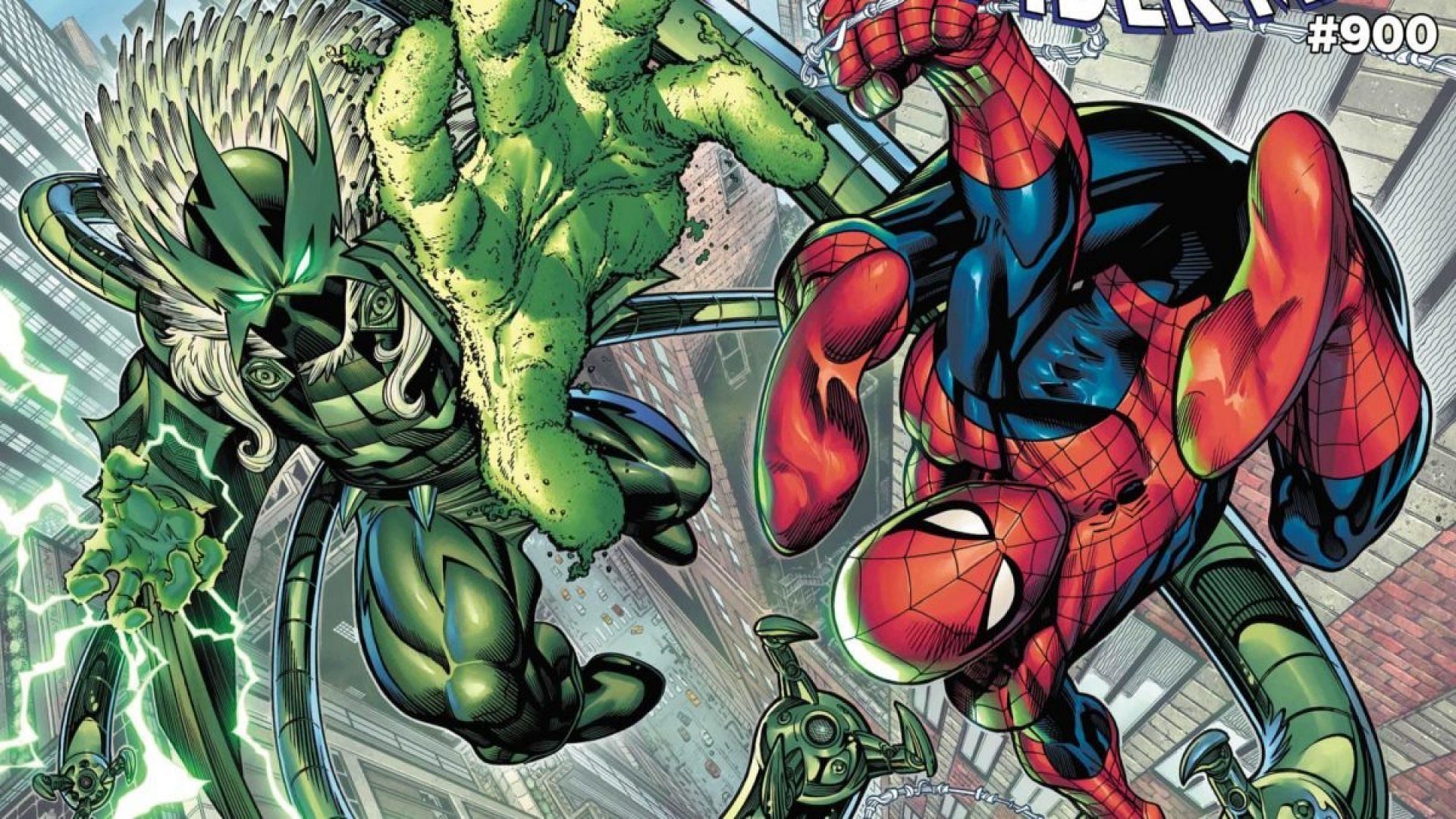 Spidey fights Sinister Six Adaptoid (Image via Marvel Comics)