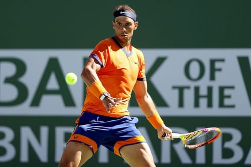 Rafael Nadal in action at BNP Paribas Open