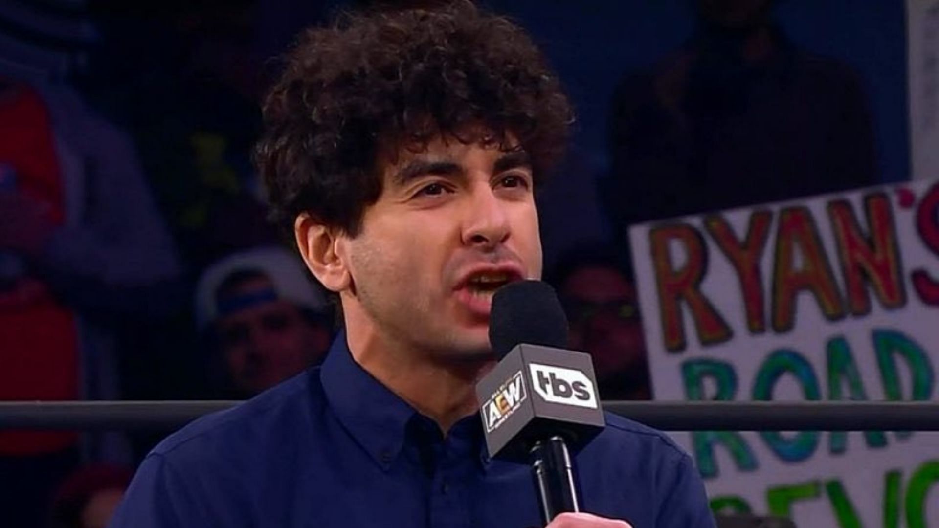 Tony Khan announcing the ROH purchase on AEW Dynamite in 2022