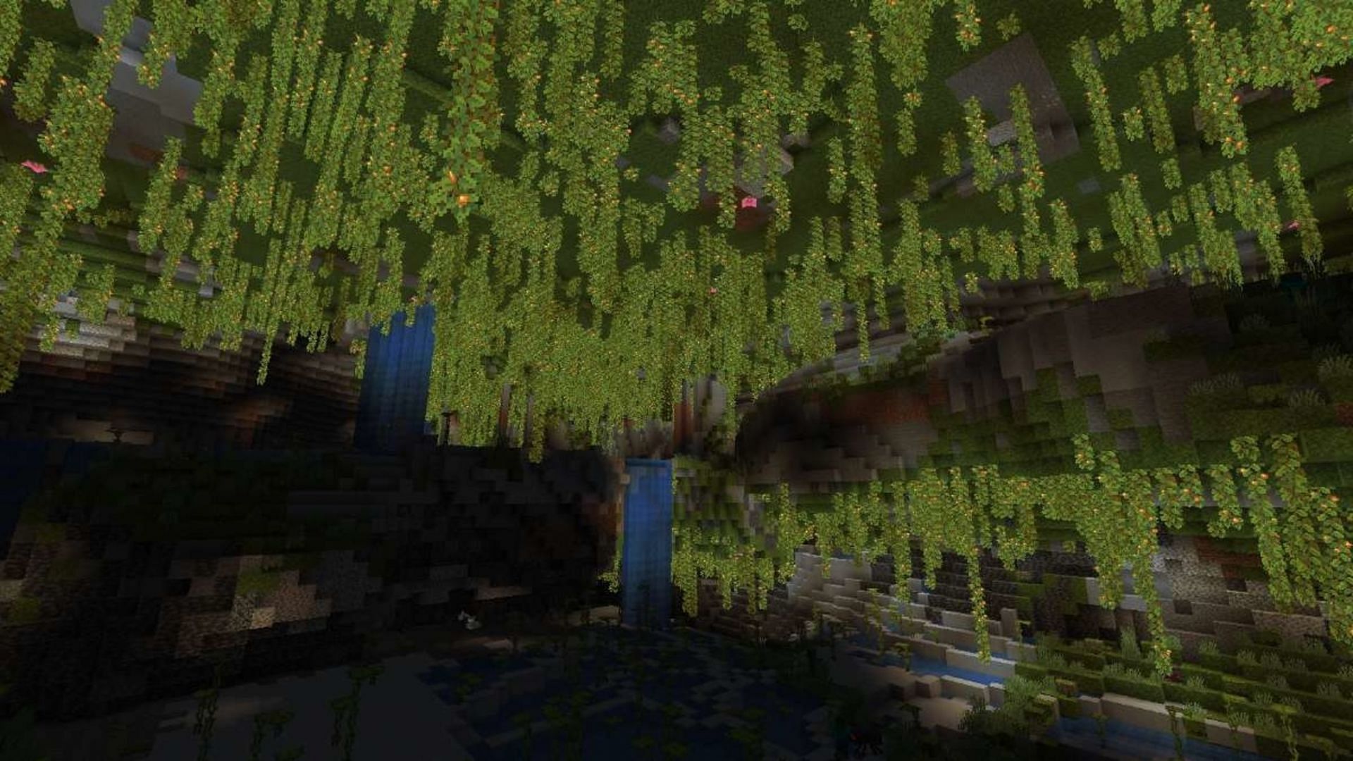 A large lush cave system in Minecraft (Image via Mojang)