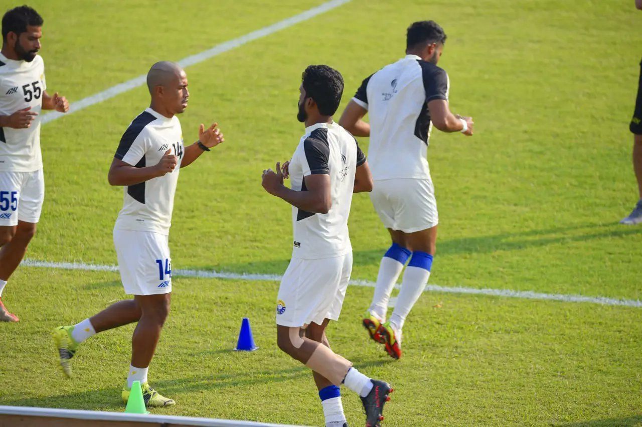 Real Kashmir FC training ahead of their I-league encounter (Image Courtesy: I-League Twitter)