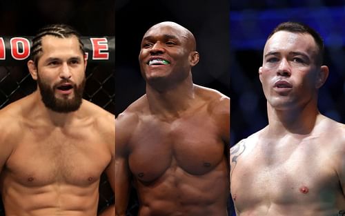 Jorge Masvidal [left], Kamaru Usman [center], Colby Covington [right]