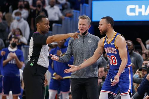 Steve Kerr and Steph Curry of the Golden State Warriors.