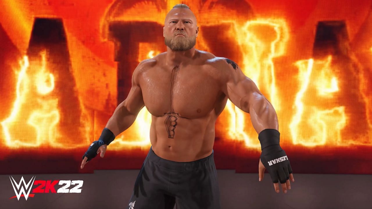 Brock Lesnar hits the same - hard - in WWE 2K22