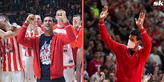 Watch: Novak Djokovic receives a warm reception from fans while supporting his favorite basketball team Red Star at a EuroLeague match
