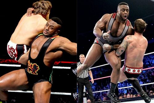 Big E in action against CM Punk and Daniel Bryan