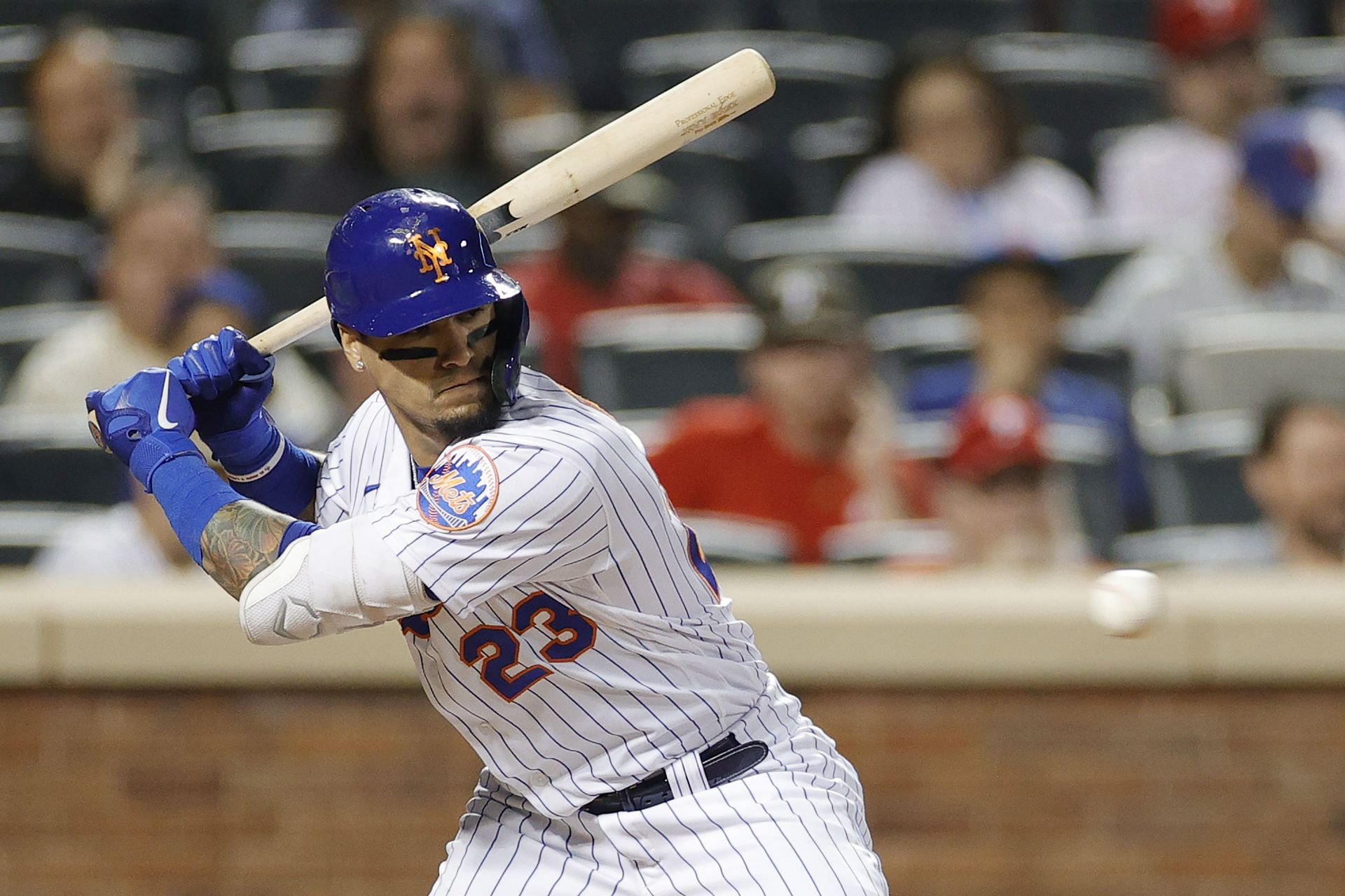 Javier Baez at bat during the eighth inning against the Philadelphia Phillies