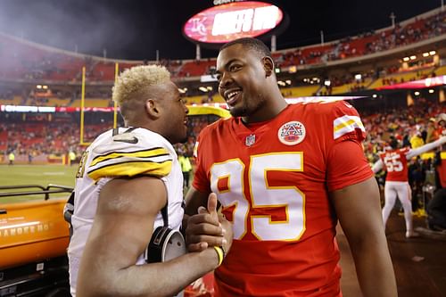 Former Pittsburgh Steelers wide receiver JuJu Smith-Schuster and Kansas City Chiefs defensive tackle Chris Jones