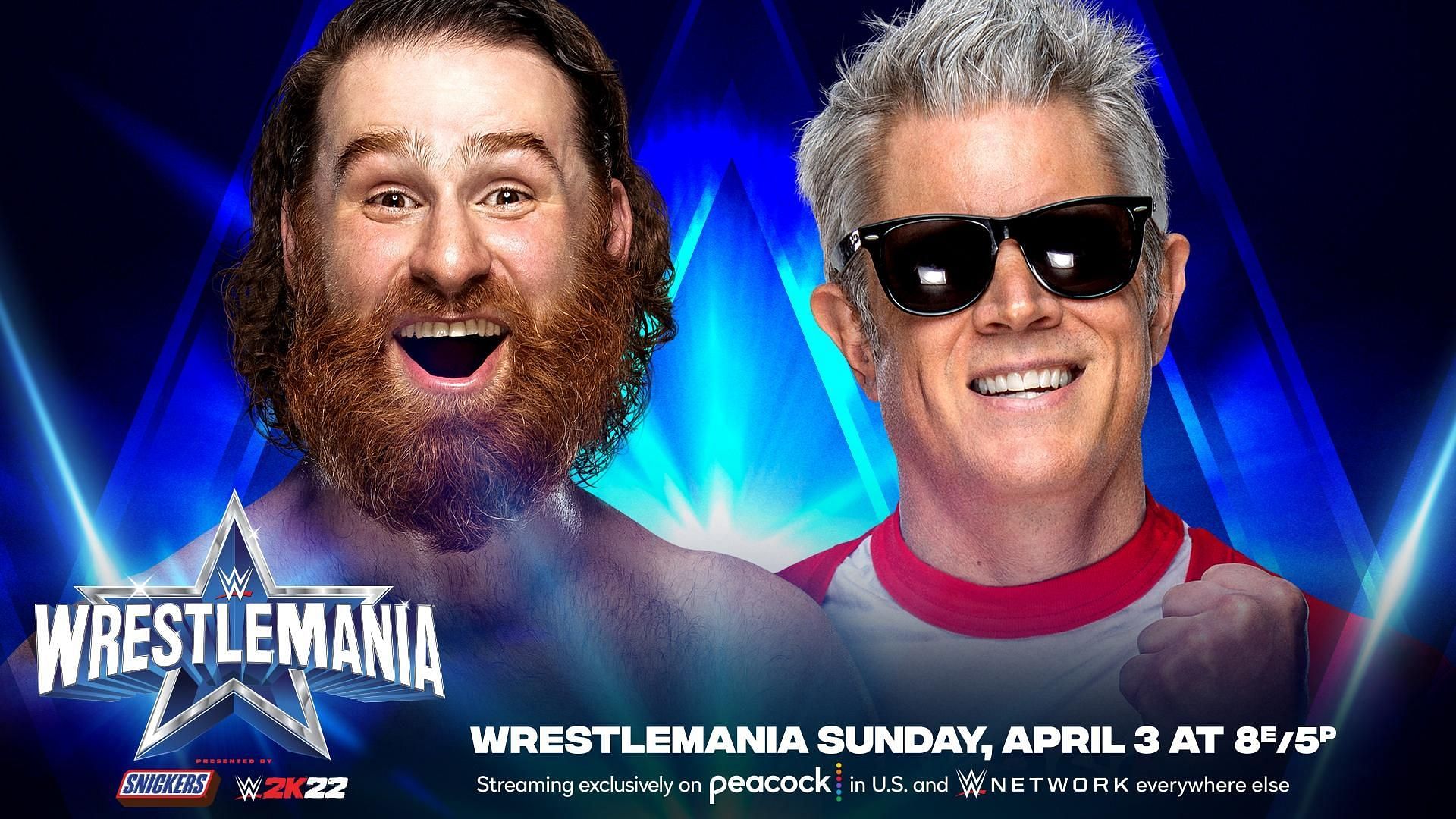 Sami Zayn will face Johnny Knoxville at WrestleMania 38