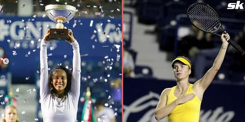 Leylah Fernandez (L) and Elina Svitolina.