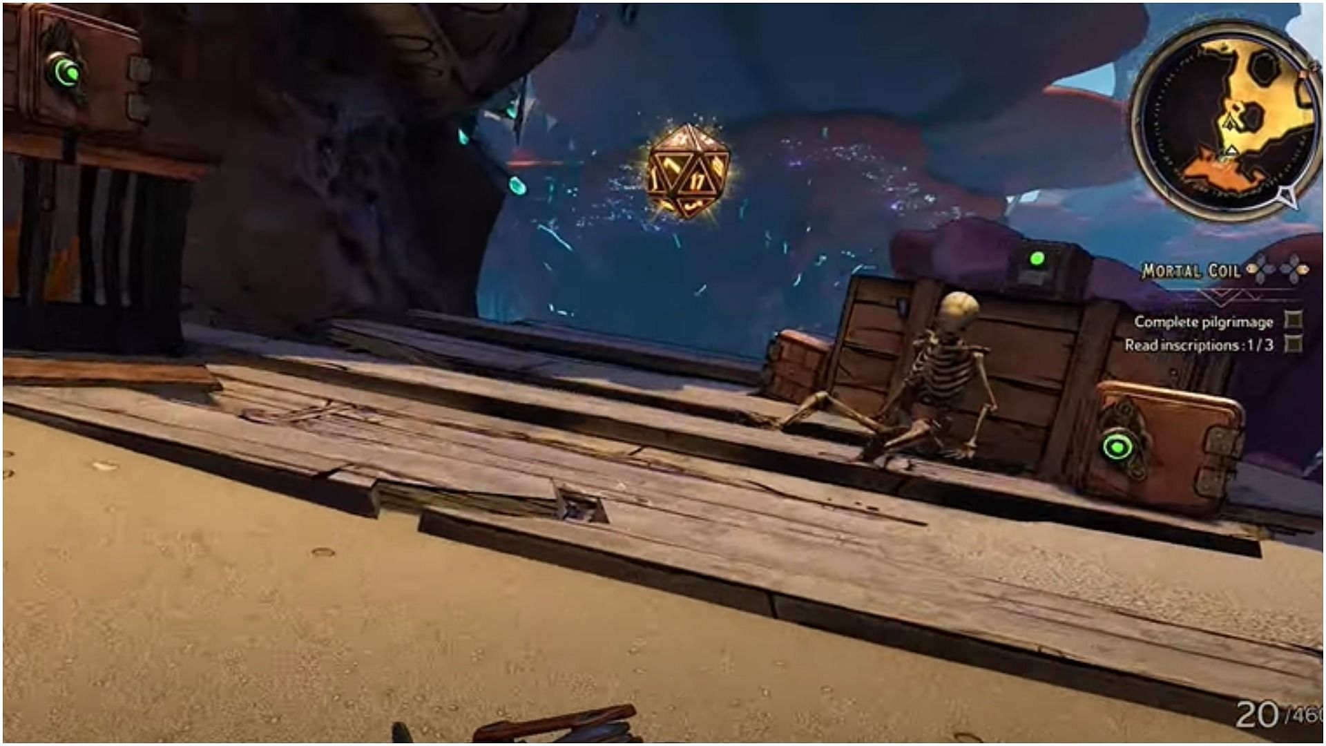 The 8th Lucky Dice may be discovered on a wooden platform on a near ledge (Image via YouTube/100% Guides)
