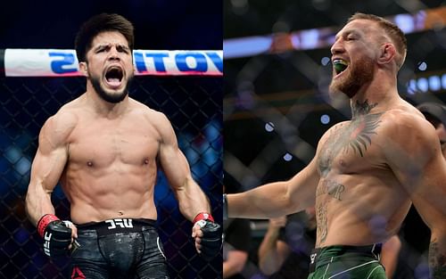 Henry Cejudo (L); Conor McGregor (R)