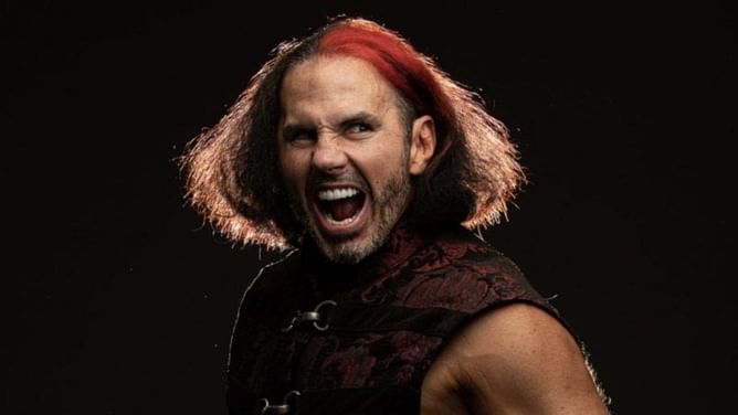Matt Hardy reacts after taking a massive bump on this week's AEW Dynamite